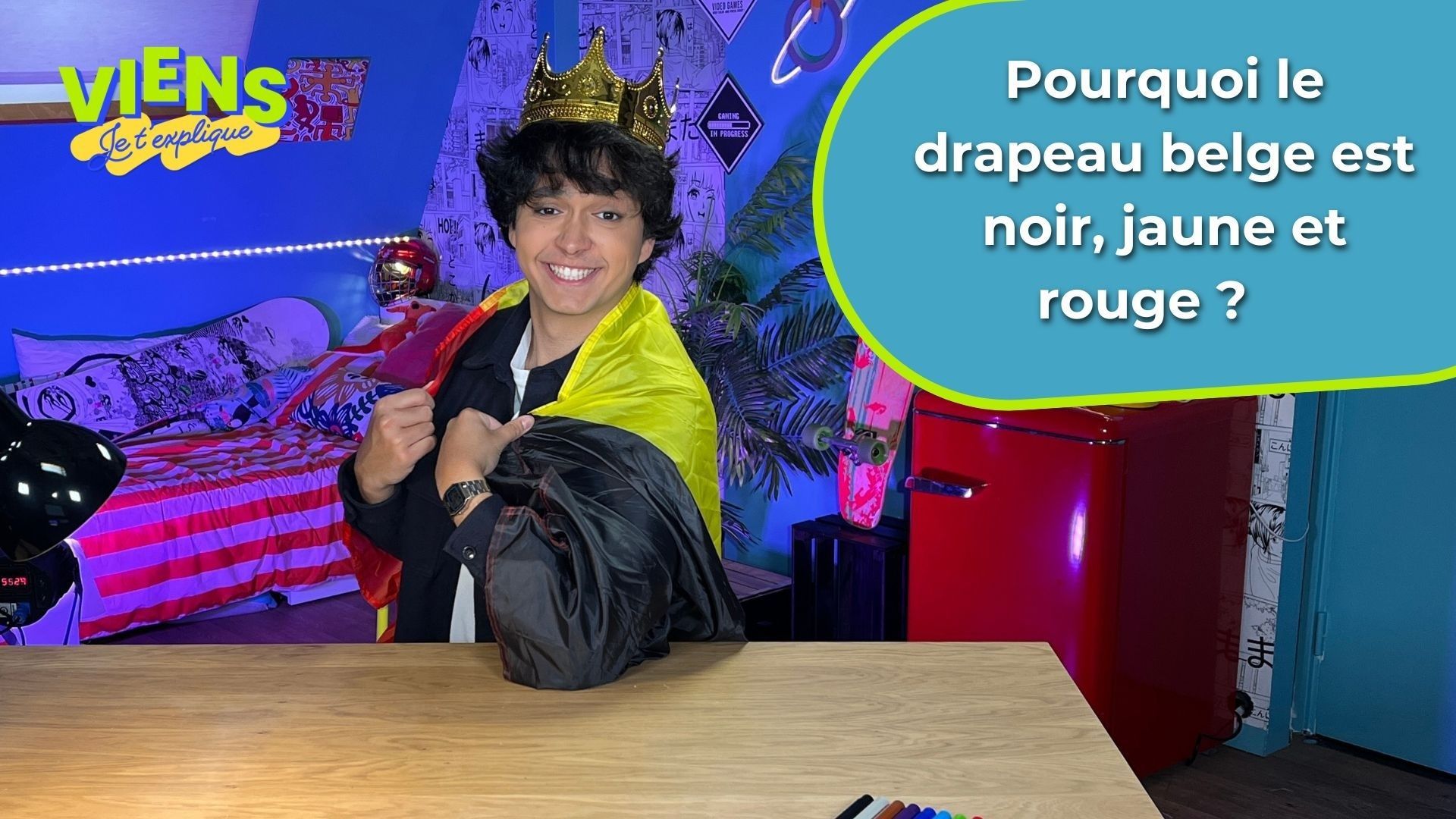 Pourquoi notre drapeau est-il noir, jaune, rouge ? Explications et quiz dans Viens, je t'explique