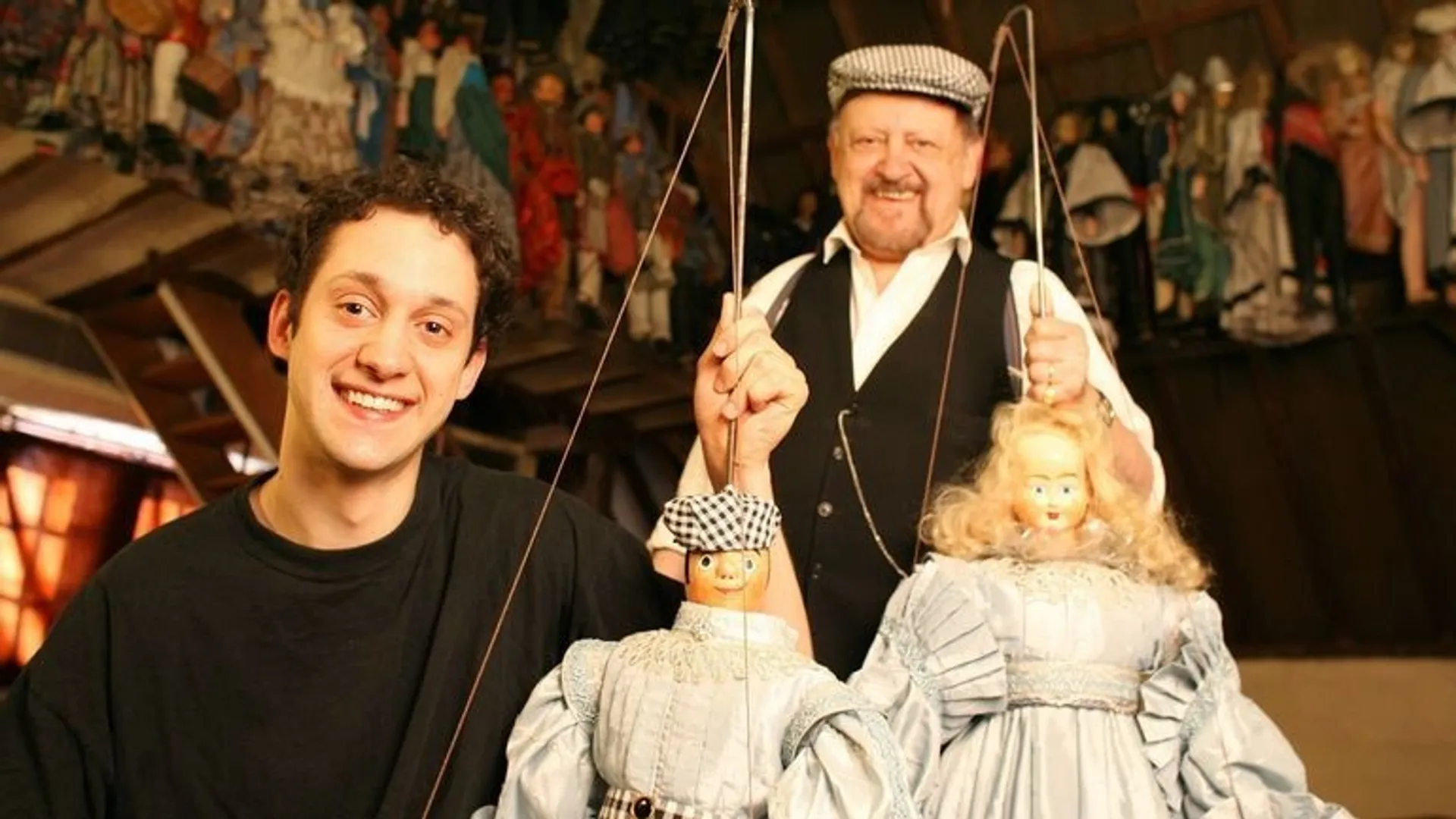 Pour le Théâtre de Marionnettes en Bois Avec Marionnettes Ans 50