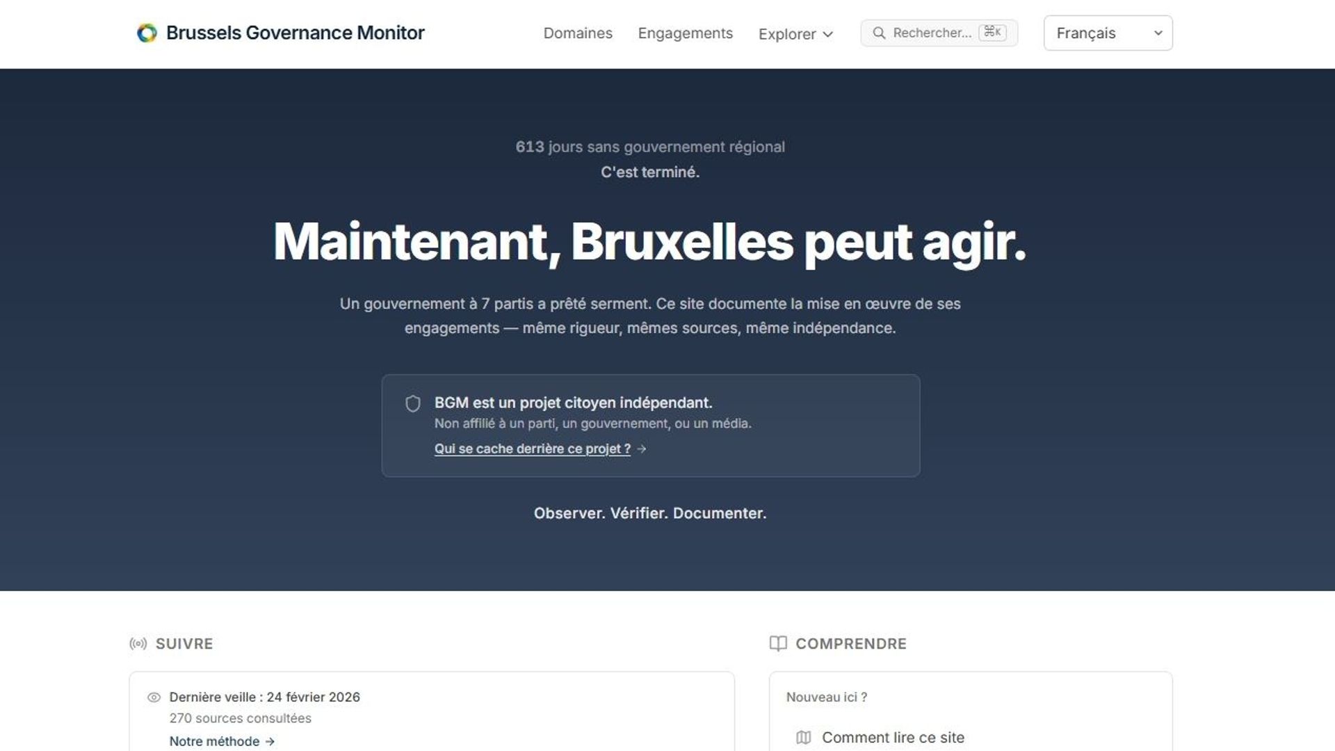 Un citoyen met en ligne un moniteur de la gouvernance bruxelloise