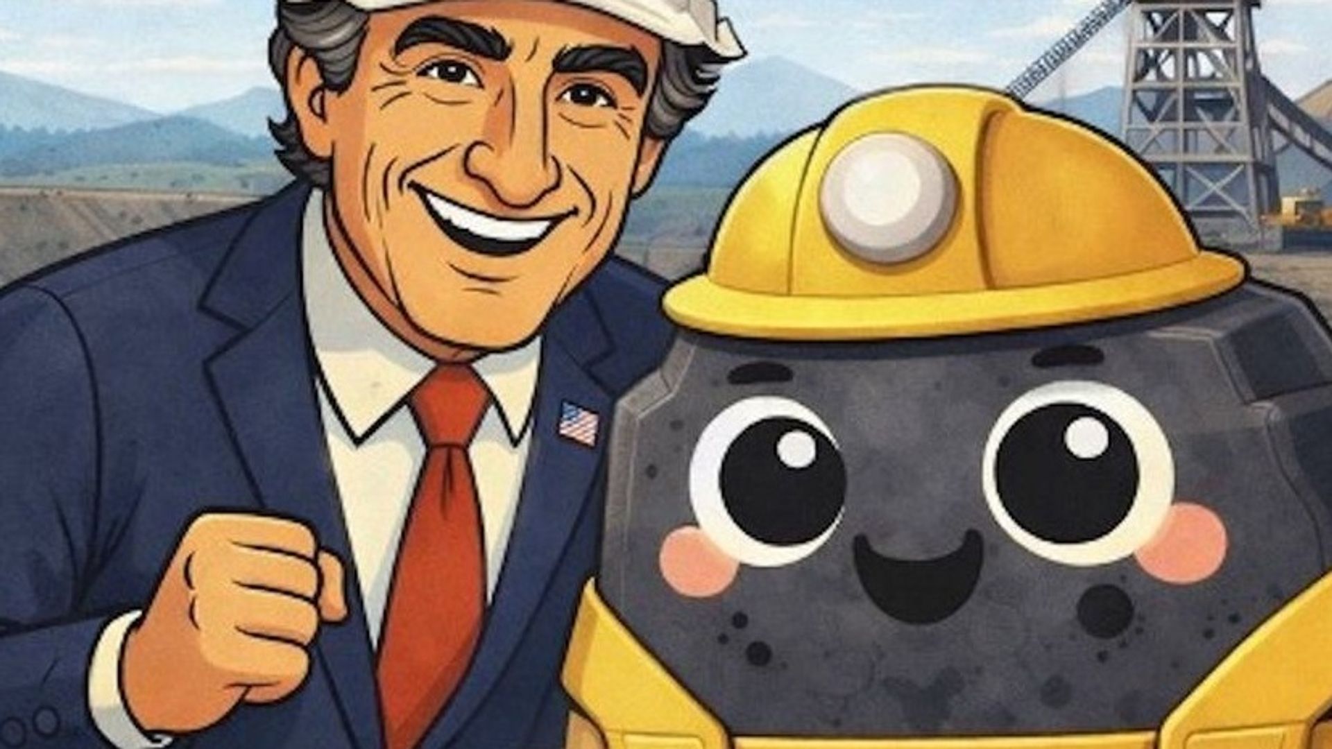 "Coalie", la nouvelle mascotte de Trump, prolonge des décennies de publicité autour du "charbon propre"