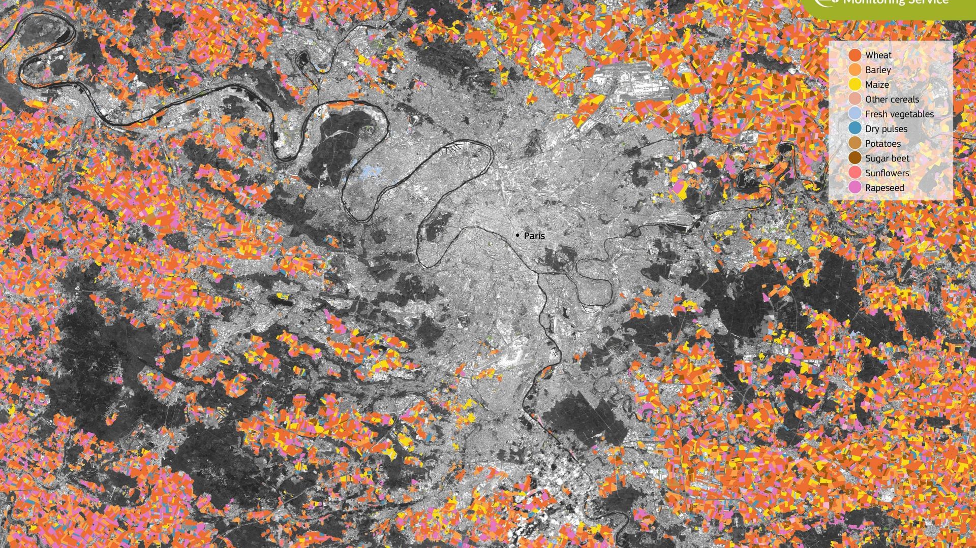 L’image satellite du jour : la région parisienne parmi les plus productives de France sur le plan agricole