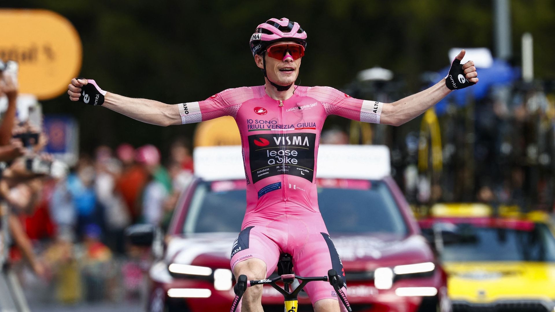 Giro 2026 : Jonas Vingegaard a voulu "profiter de la première opportunité" de gagner une étape en rose