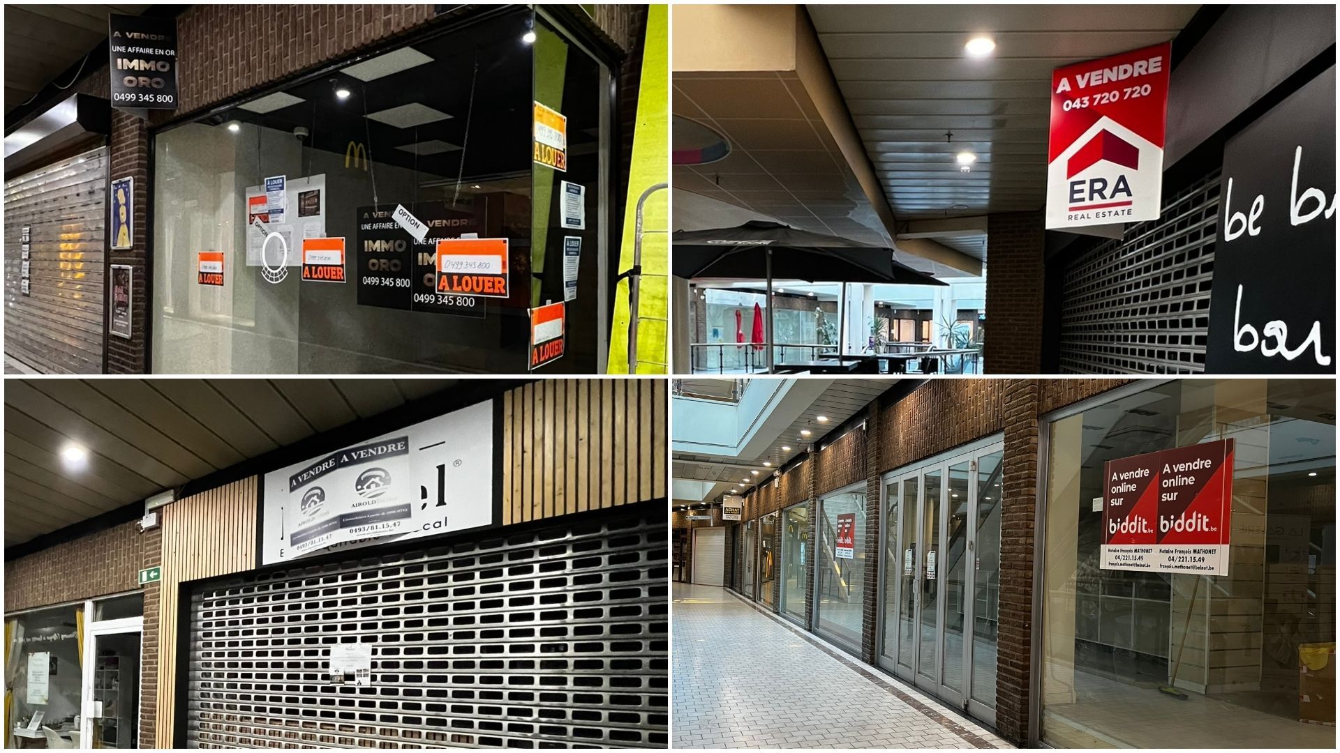 À vendre, à louer… de plus en plus de cellules vides dans les galeries commerciales du centre-ville de Liège