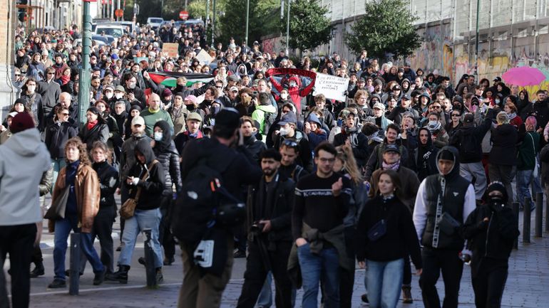 Manifestation en Belgique : pas d’incident majeur à Bruxelles, hôtel de ville tagué à Liège