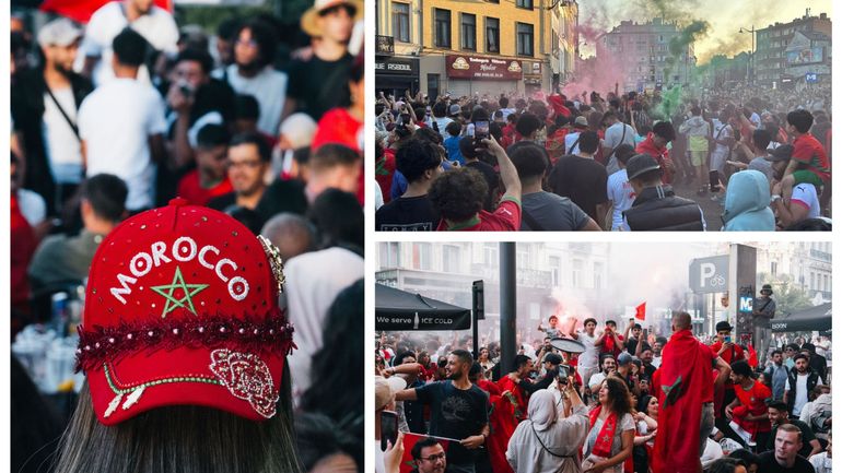 Bruxelles : le Maroc accède aux quarts de finale, scènes de liesses des supporters dans les rues de la capitale