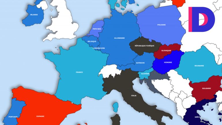 Voici les forces politiques au pouvoir et leurs tendances dans les 27 pays de l'UE (carte interactive)
