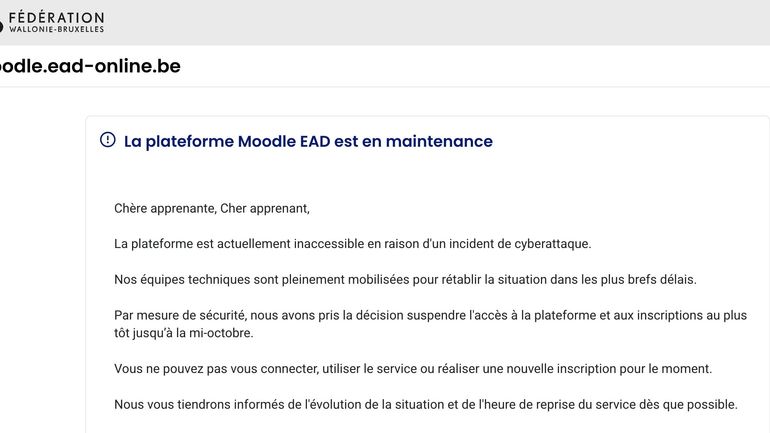 Près de 19.450 Belges potentiellement touchés par une cyberattaque d'un site de la Fédération Wallonie Bruxelles