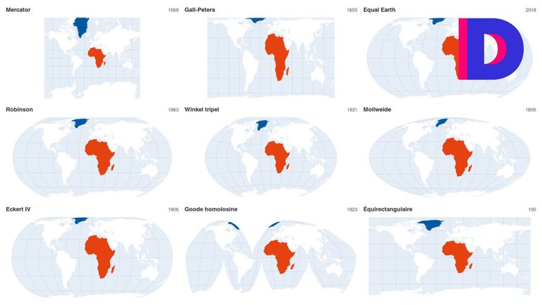 Quelle taille font vraiment l'Afrique et le Groenland ? Comparez différentes représentations du monde avec nos modules interactifs