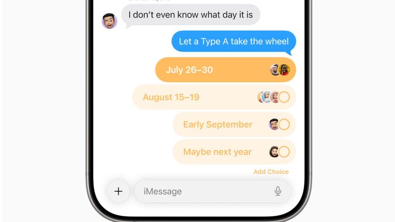 Astuce iOS 26 : comment créer un sondage entre amis dans l'application Messages ? Astuce iOS 26 : comment créer un sondage entre amis dans l'application Messages ?