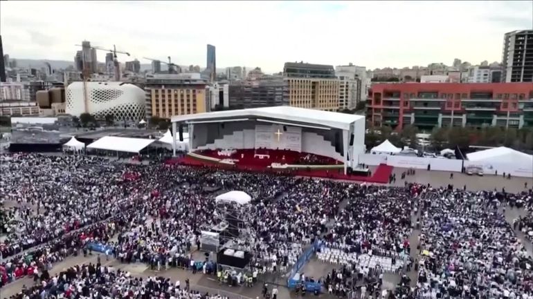Environ 150.000 personnes à la messe du pape Léon XIV à Beyrouth au Liban
