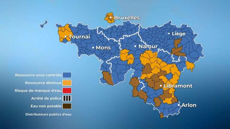 Voici les communes concernées par un arrêté de police pour l'eau de distribution (carte)
