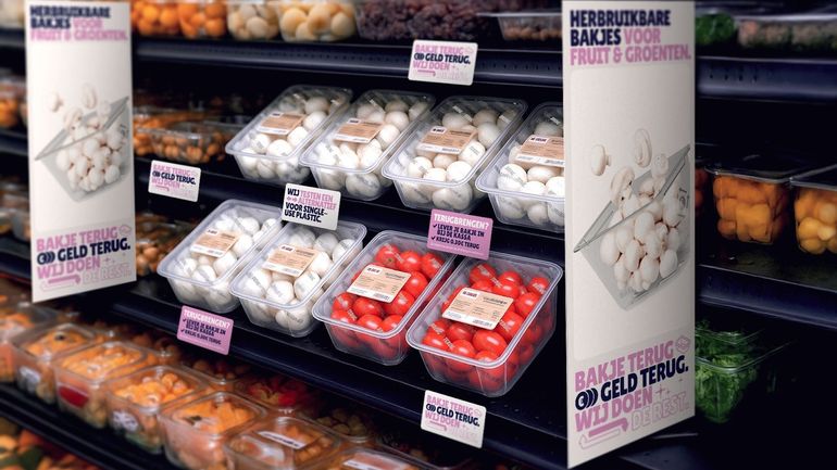Faudra-t-il bientôt payer une caution sur les emballages des fruits et légumes ? Six supermarchés lancent l'idée