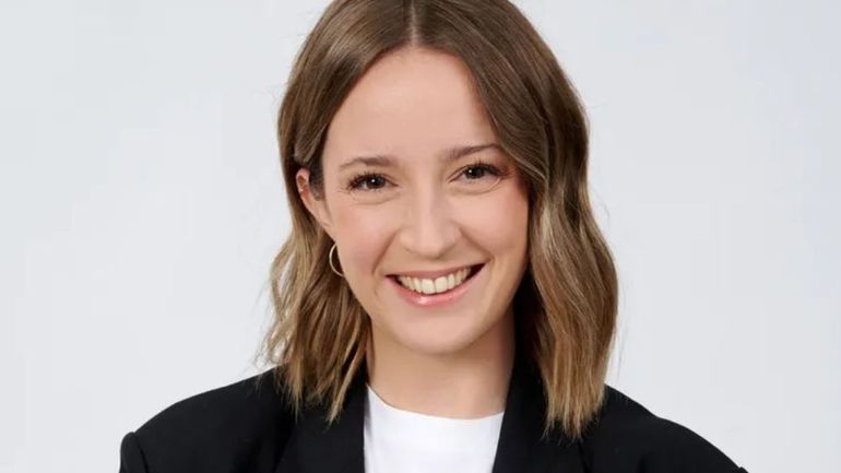 Anne-Sophie Depauw à la présentation des JT du week-end sur la RTBF