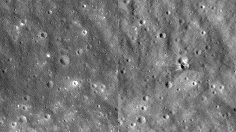 La Nasa publie des clichés du cratère de la fusée SpaceX qui s'est écrasée sur la Lune