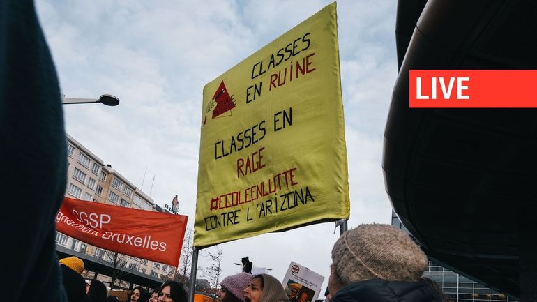 Direct – grève nationale : environ un millier de personnes rassemblées devant la tour des pensions à Bruxelles en ce deuxième jour de mobilisation