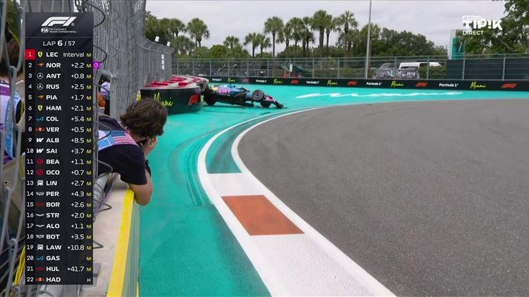 F1 Miami : la voiture de sécurité intervient après une erreur d’Hadjar et un impressionnant tonneau de Gasly