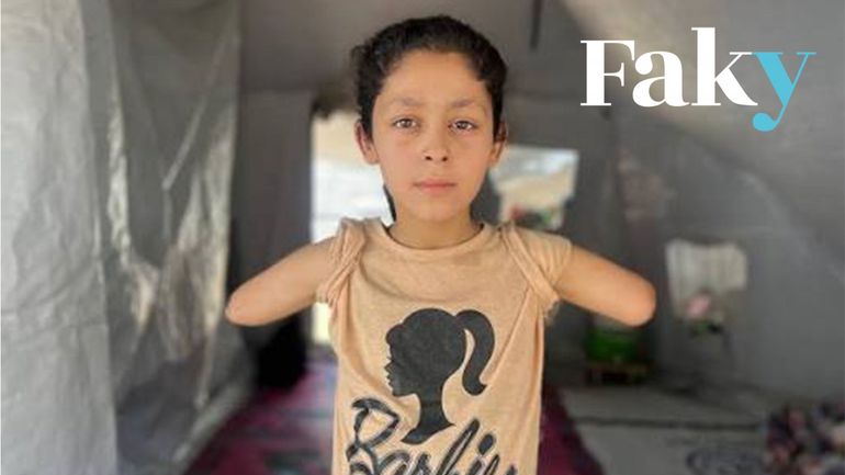 Soupçonnée d'être générée par IA, la photo de cette jeune gazaouie amputée des deux bras est bien réelle