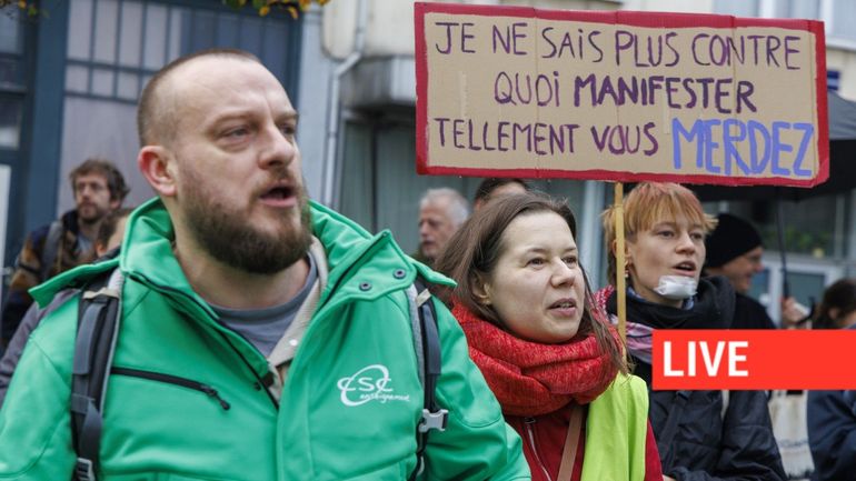 Direct - Grève des enseignants : heurts lors de la dispersion de la manifestation à Bruxelles