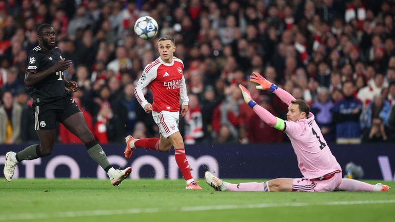 Direct commenté Champions League, Arsenal - Bayern Munich : 1-1, Leandro Trossard sort sur blessure