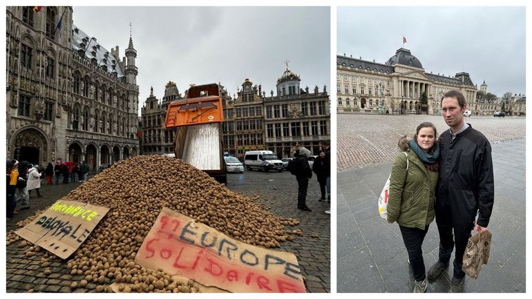L'agriculteur d'Ath qui a versé des pommes de terre sur la Grand-Place s'est rendu au Palais royal pour faire entendre les revendications des agriculteurs