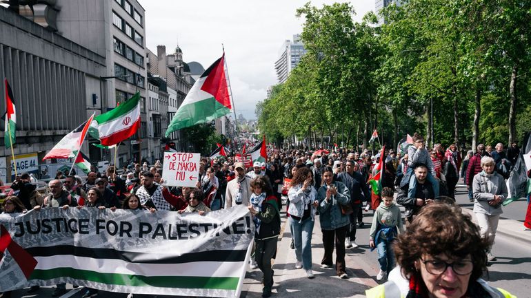 Guerre Israël - Gaza : Des milliers de personnes manifestent à Bruxelles contre la Nakba et la guerre à Gaza