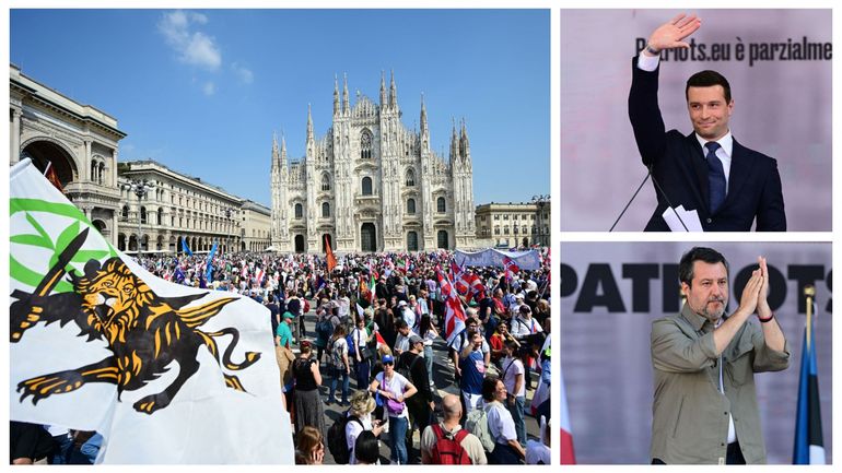 Italie : des milliers de personnes participent à un meeting de l'extrême droite européenne à Milan