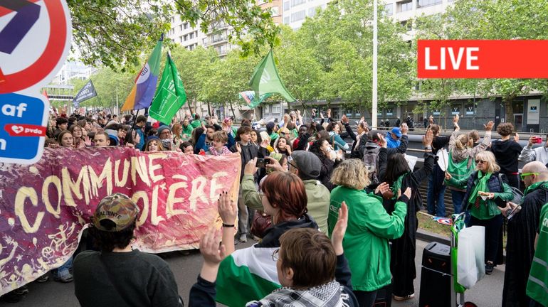Direct - Manifestation nationale ce 12 mai : entre 40 et 70.000 manifestants ont déferlé dans les rues de Bruxelles