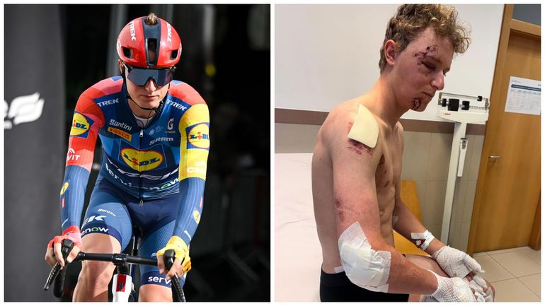 La pépite danoise Albert Withen Philipsen chute à 80 km/h en descente : 