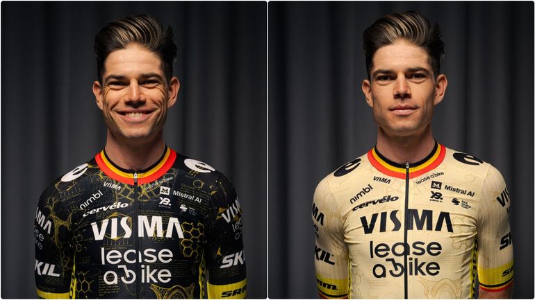 Wout van Aert prend la pose : Visma-Lease a Bike propose aux fans de choisir son maillot pour le Tour de France