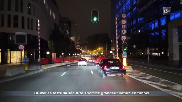 Découvrez en images l'exercice de crise grandeur nature réalisé dans le tunnel Belliard à Bruxelles cette nuit