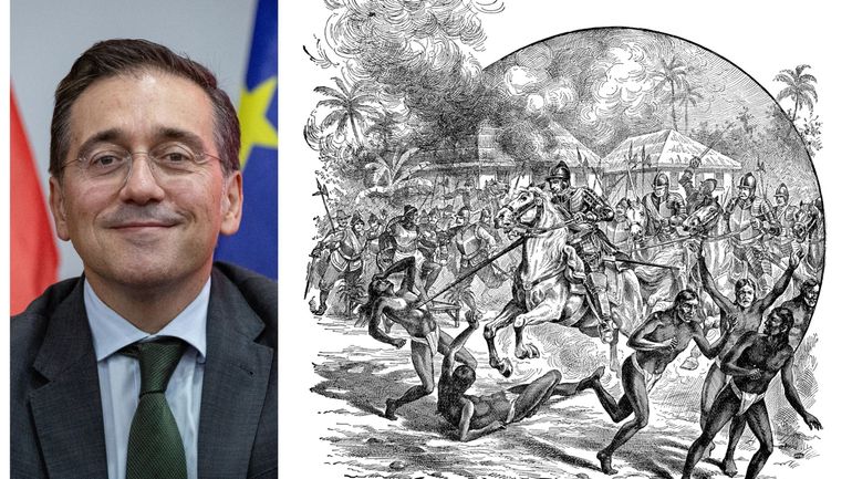 Le ministre espagnol des Affaires étrangères reconnaît la "douleur" causée aux autochtones lors de la "Conquista" (la conquête de l’Amérique) Le ministre espagnol des Affaires étrangères reconnaît la "douleur" causée aux autochtones lors de la "Conquista" (la conquête de l’Amérique)