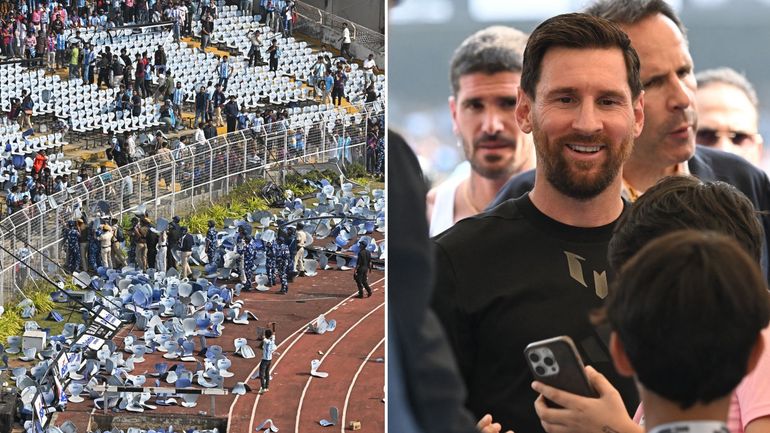 Des supporters indiens grugés et furieux lors de la visite éclair de Lionel Messi à Calcutta Des supporters indiens grugés et furieux lors de la visite éclair de Lionel Messi à Calcutta