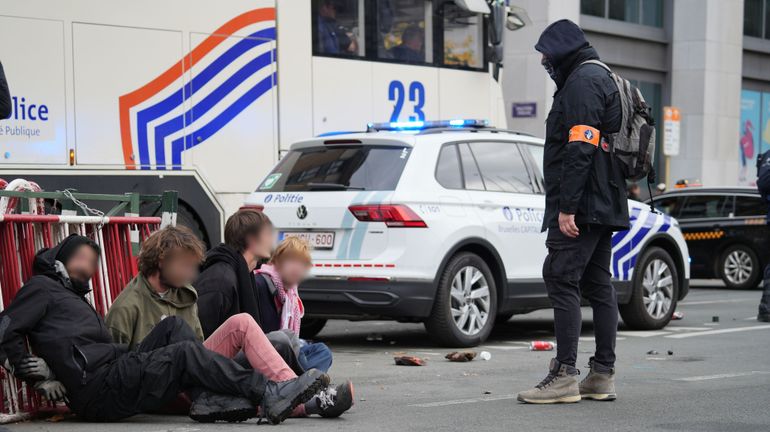 Incidents en marge de la manifestation nationale : 5 personnes arrêtées judiciairement, le parquet de Bruxelles communique