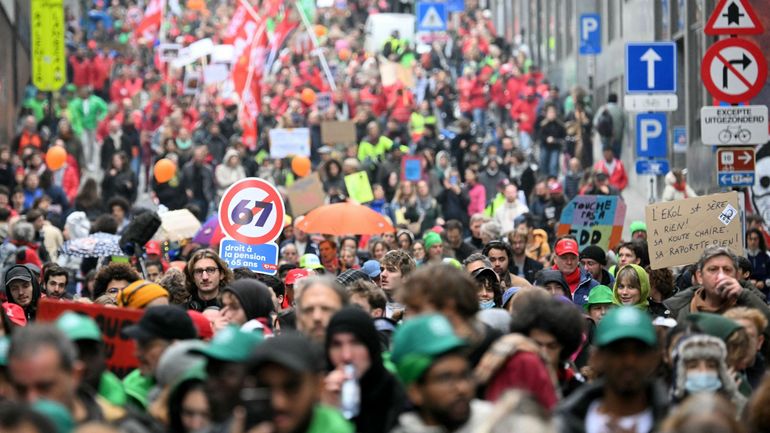 Manifestation nationale : entre 80.000 et 140.000 manifestants dans les rues de Bruxelles