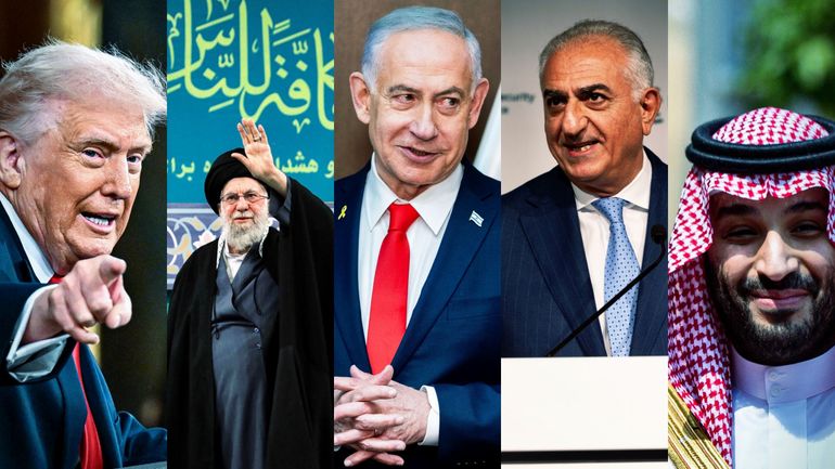 Frappes contre l'Iran: Trump, Khamenei, Netanyahou, Pahlavi, Ben Salmane... qui sont les principaux acteurs du conflit?