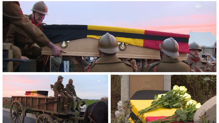 Un militaire belge de la Première Guerre mondiale retrouvé après 110 ans : l'inhumation du soldat inconnu s'est déroulée à La Panne