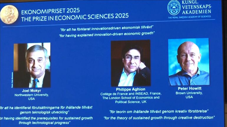 Le prix Nobel d'économie 2025 décerné à Joel Mokyr, Philippe Aghion et Peter Howitt pour leurs travaux sur la croissance et l'innovation