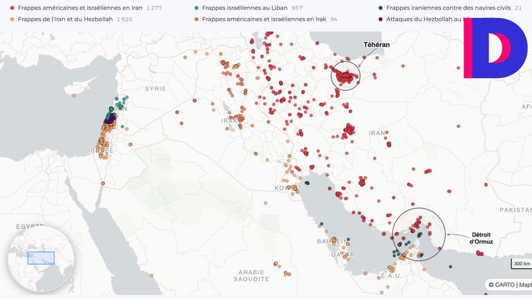 Guerre au Moyen-Orient : qui frappe où dans la région ? Suivez le conflit au quotidien sur notre carte interactive