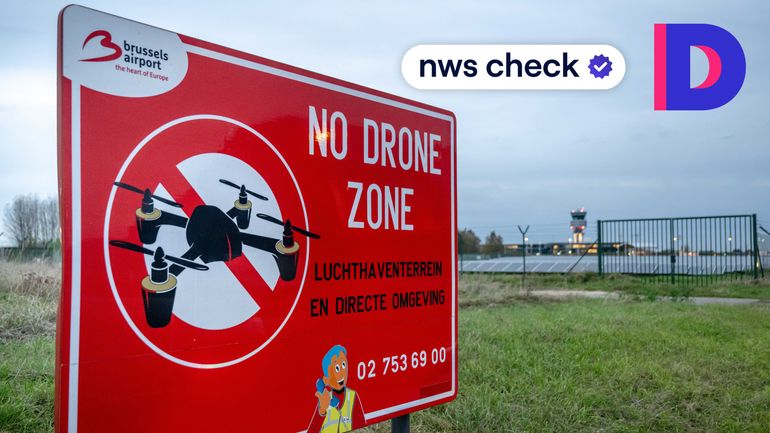 Ces "images de drones survolant l’aéroport de Bruxelles" montraient en réalité un hélicoptère de la police