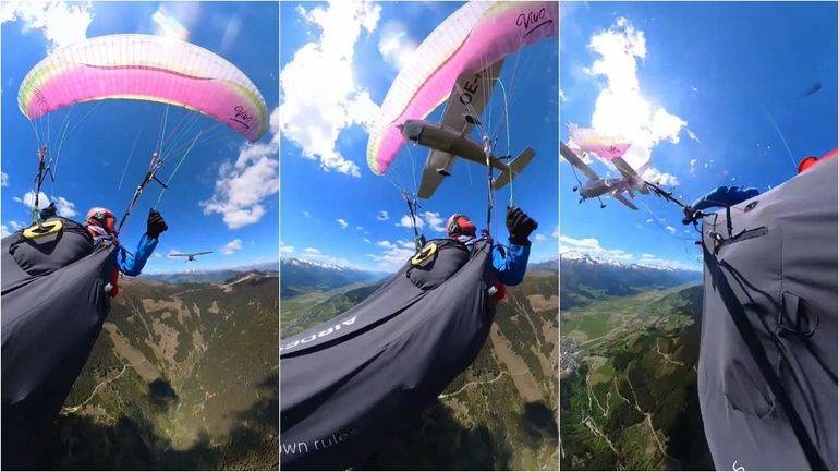 Collision en plein ciel : la vidéo d'un parapente percuté par un avion de tourisme en Autriche