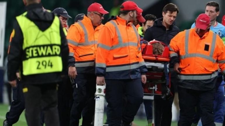 Sporting Portugal – FC Bruges : Nordin Jackers emmené à l’hôpital après sa collision en fin de match