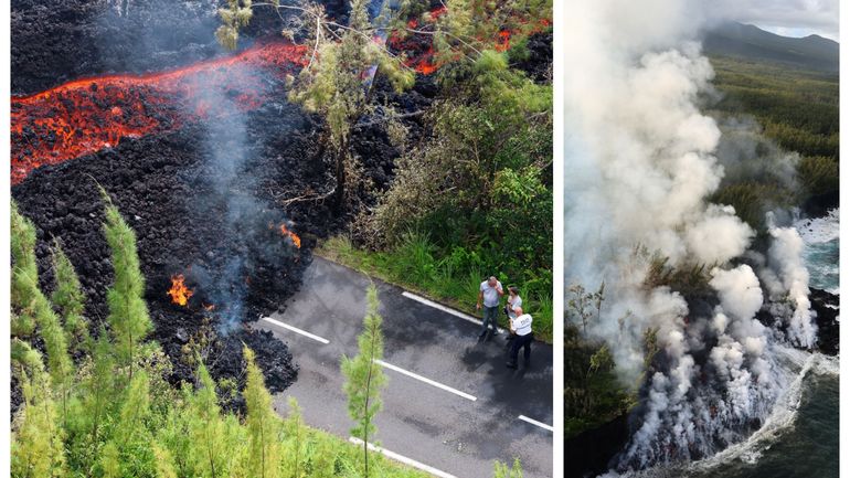 Volcanisme : à La Réunion, la lave du Piton de la Fournaise atteint l'océan, d'innombrables curieux affluent