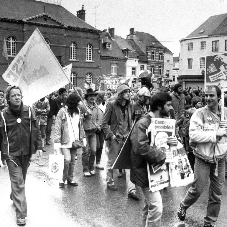 Florennes, le 24 mars 1983 : une manifestation contre l'installation de missiles