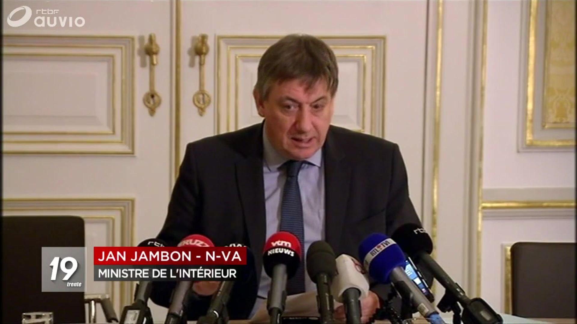 Jan Jambon : rapport des émeutes de Bruxelles - JT 19h30 - Auvio