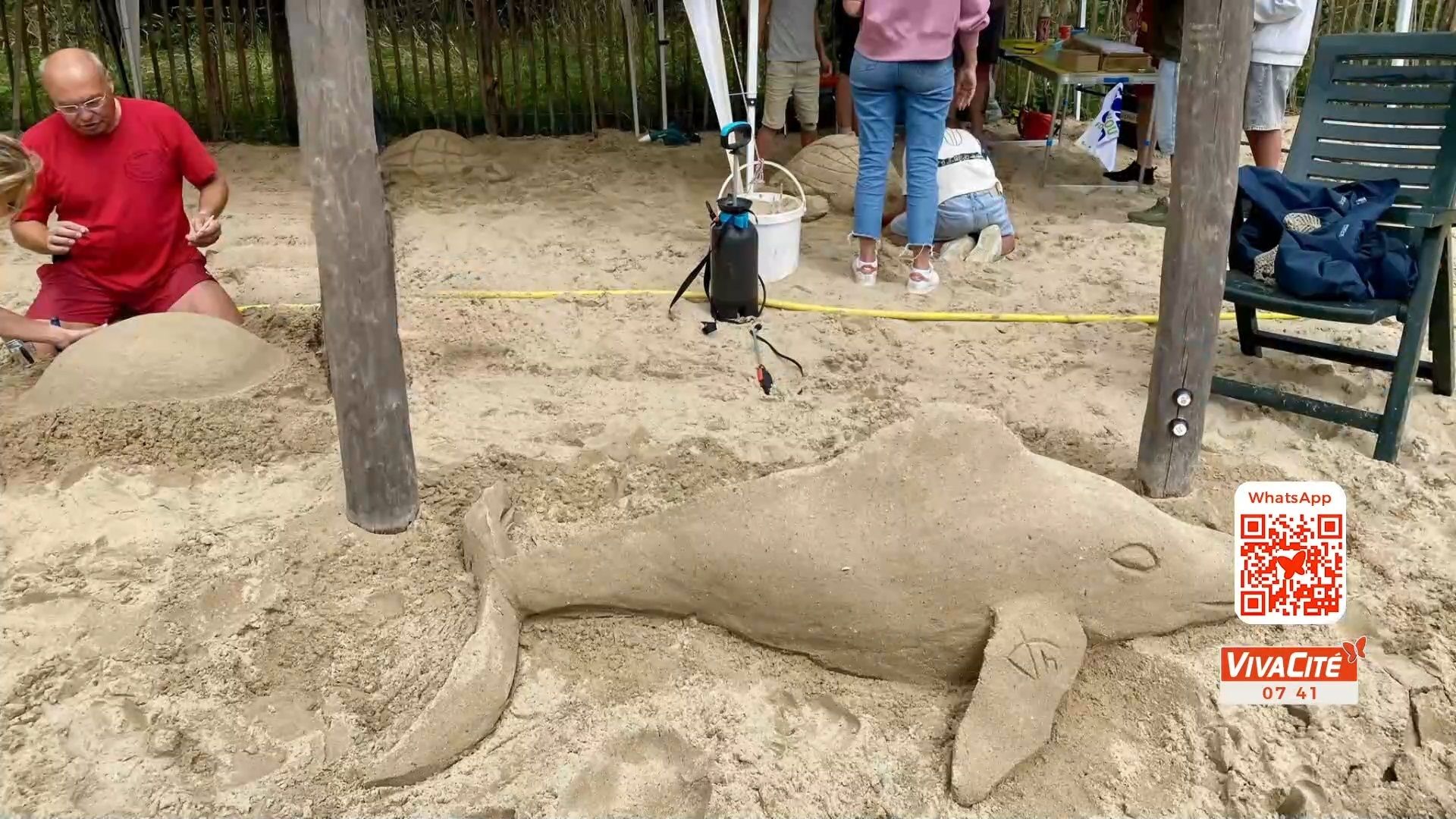 Philippe Bouleau, un habitant d'Enghien sculpte le sable.. - Hainaut