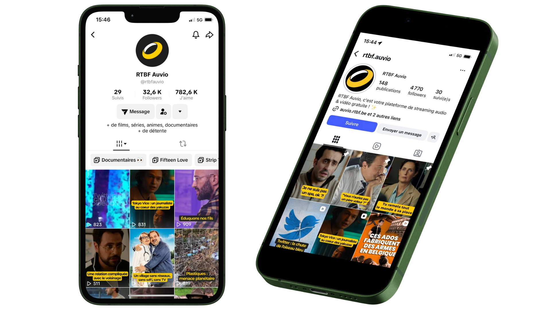 Auvio sur instagram et tiktok